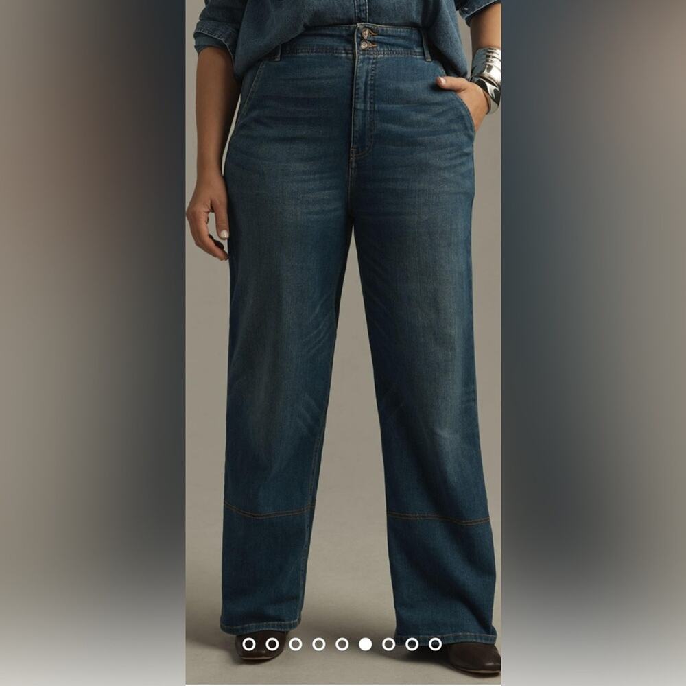 Pilcro The Eventide High-Rise Wide-Leg Trouser Jeans Size 30/10 Tall EUC